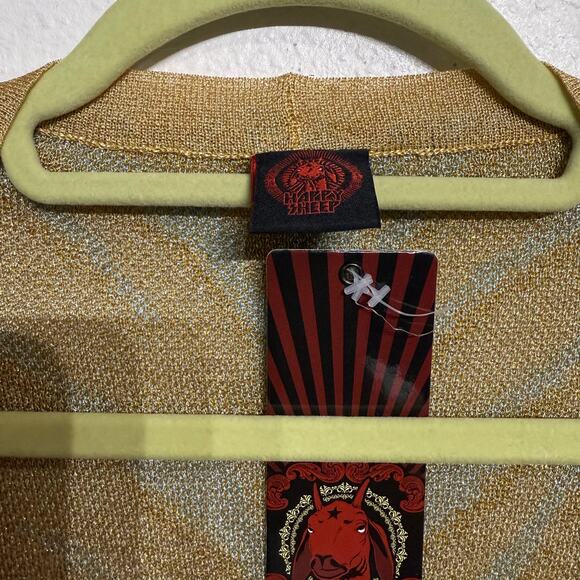 Happy Sheep Metallic Open Front Cardigan Sz L NWT - Picture 5 of 13